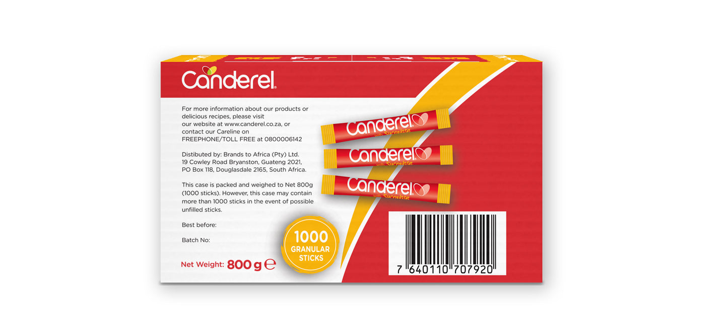 Canderel Sucralose Sweetener Sticks - 1000 Pack (Bulk)