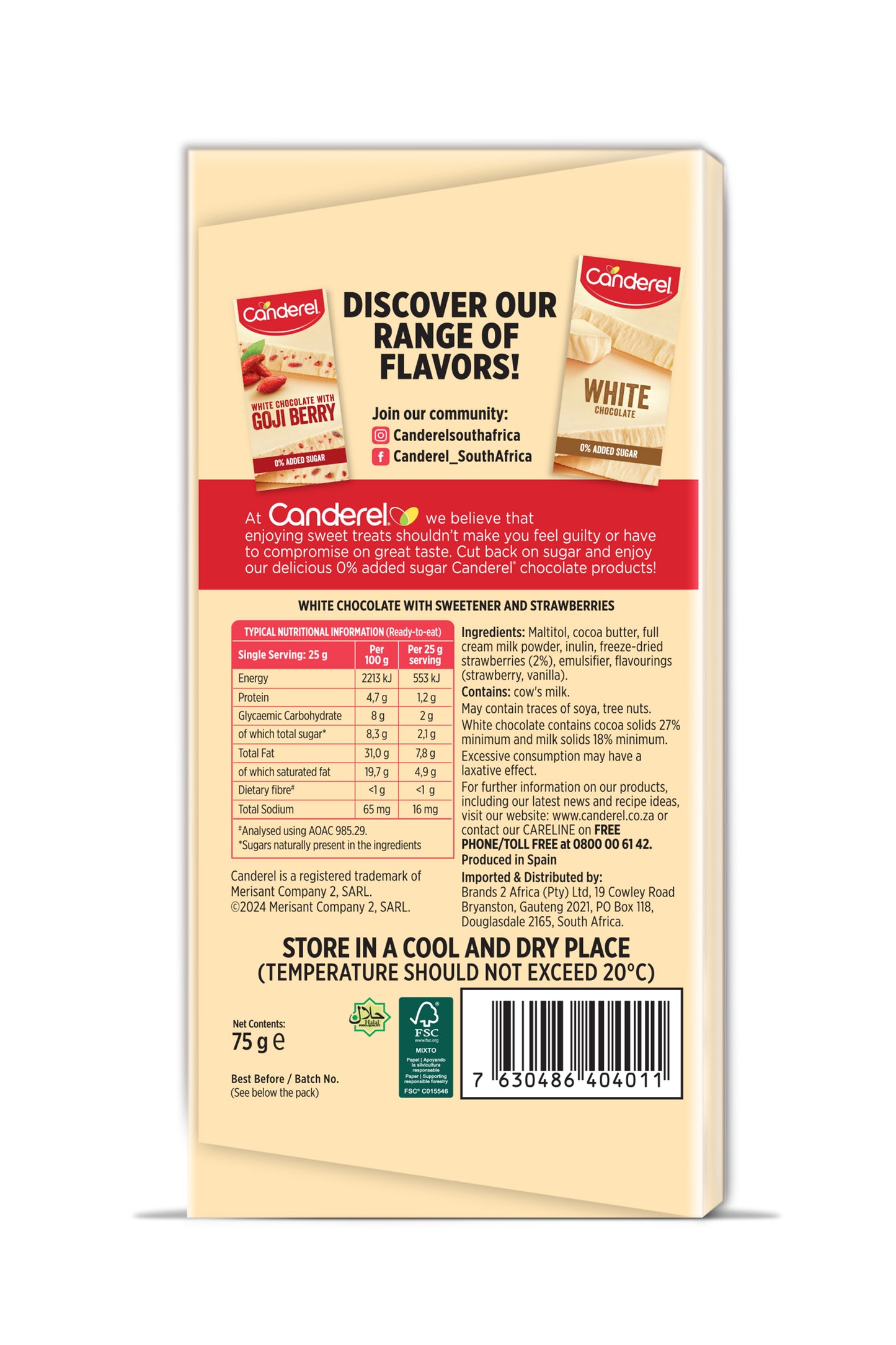 Canderel White Chocolate - Strawberry