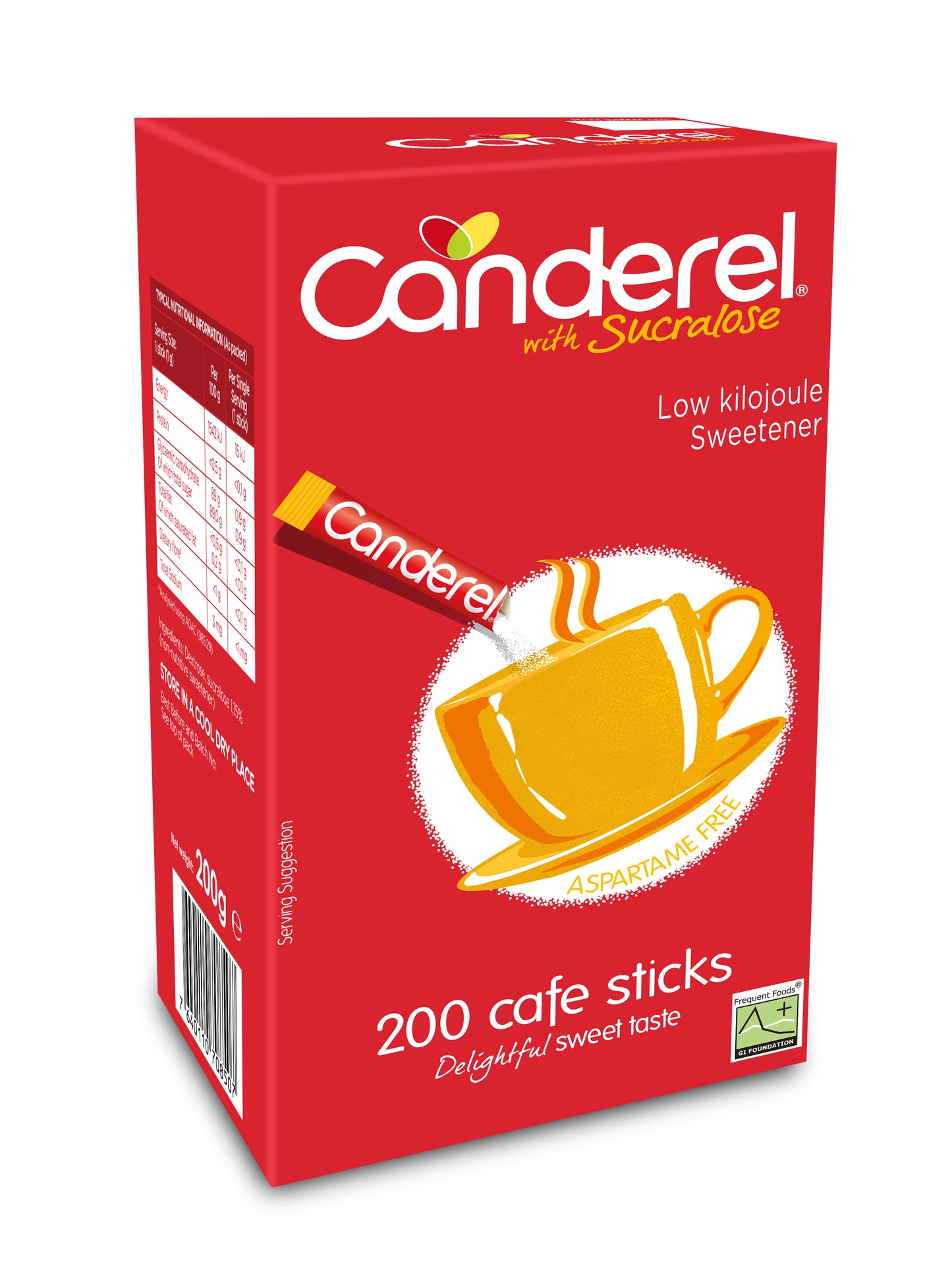Canderel Yellow Sucralose Sticks – 200 Pack
