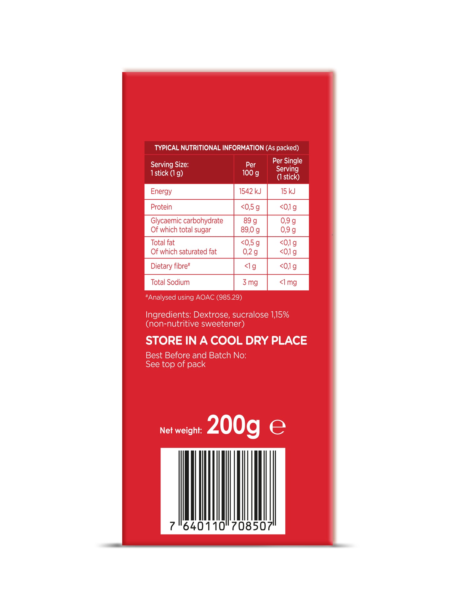 Canderel Yellow Sucralose Sticks – 200 Pack