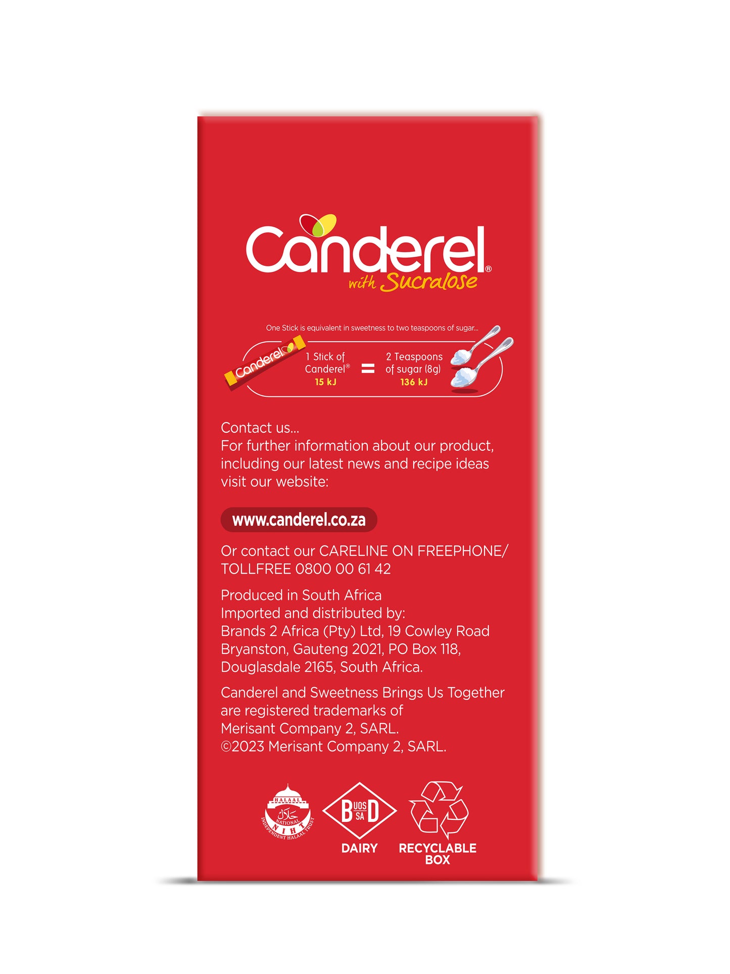 Canderel Yellow Sucralose Sticks – 200 Pack