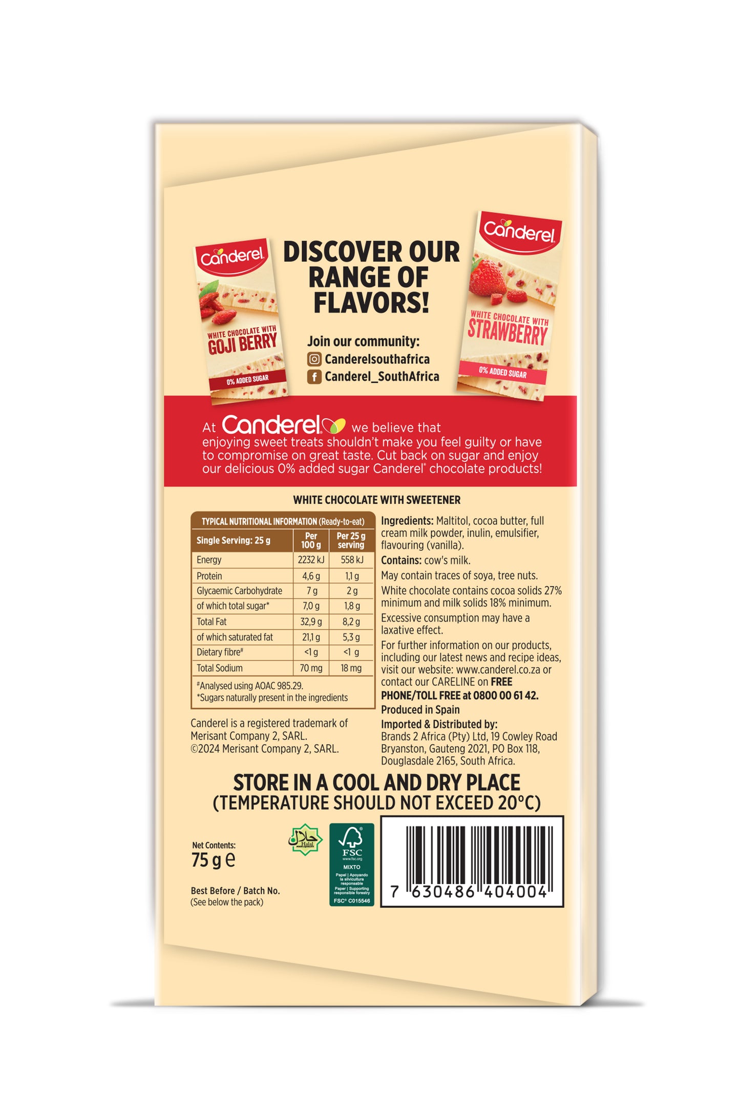 Canderel White Chocolate