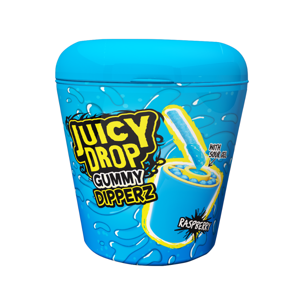 Bazooka Juicy Drop Gummy Dippers โ Raspberry 97g