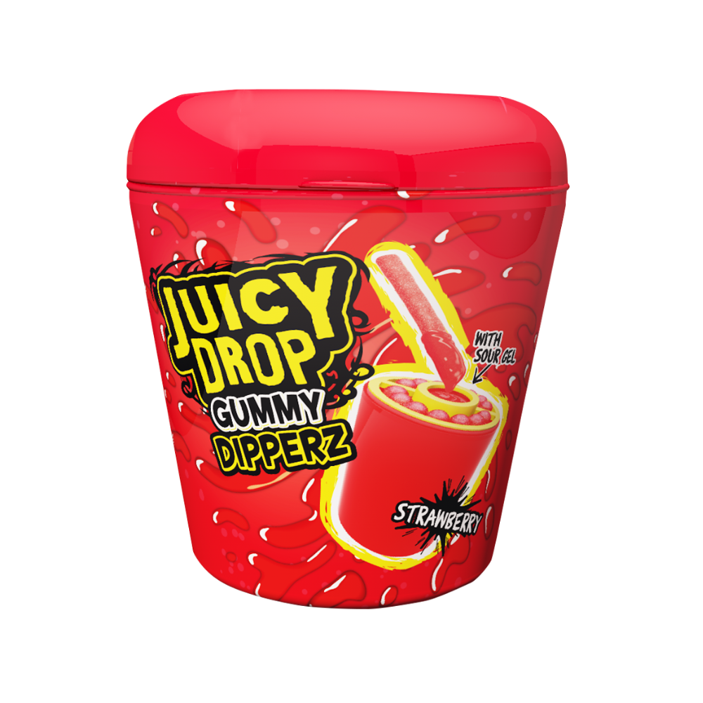 Bazooka Juicy Drop Gummy Dippers โ Strawberry 97g