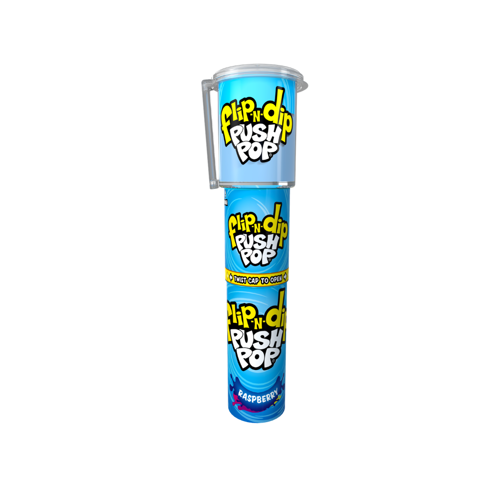 Bazooka Flip n Dip Push Pop โ Raspberry 25g
