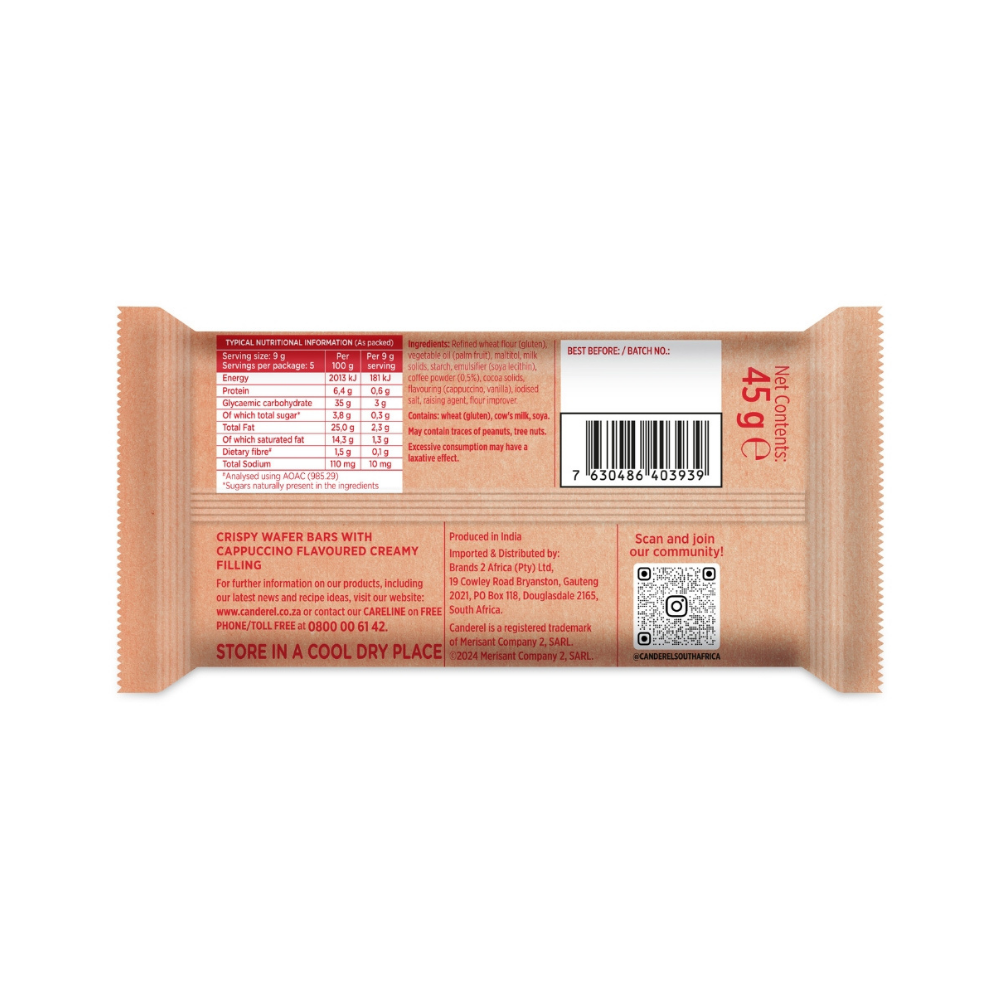 Canderel Cappuccino Wafers - 45g