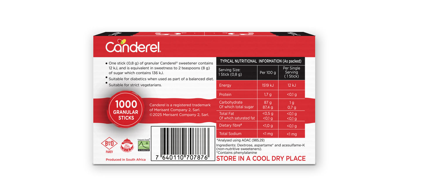 Canderel Classic Sweetener Sticks - 1000 Pack (Bulk)