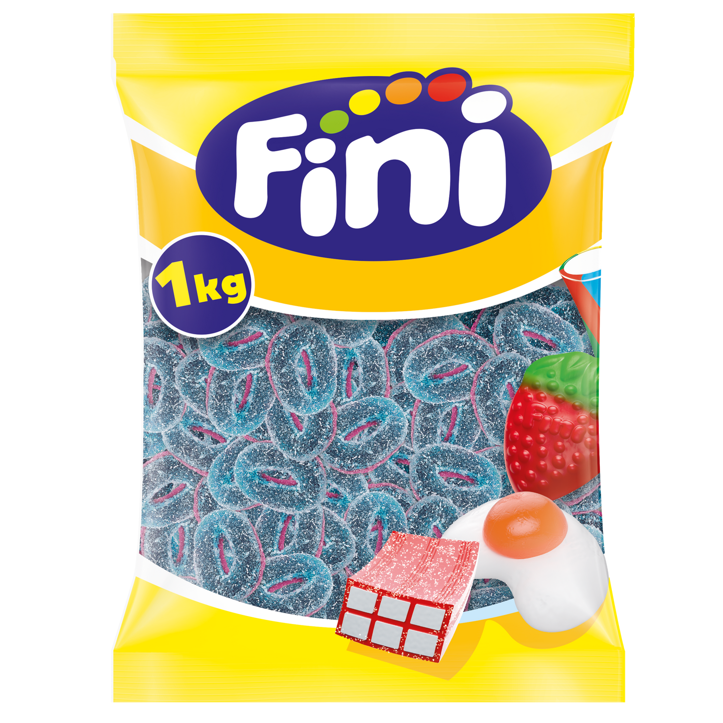 Fini Strawberry & Blue Raspberry Rings 1kg
