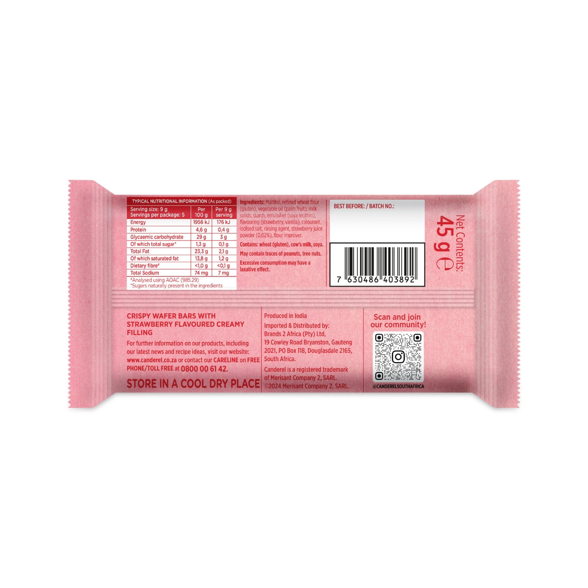 Canderel Cappuccino Wafers - 45g