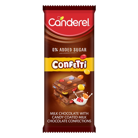 Canderel Confetti Milk Chocolate Slab