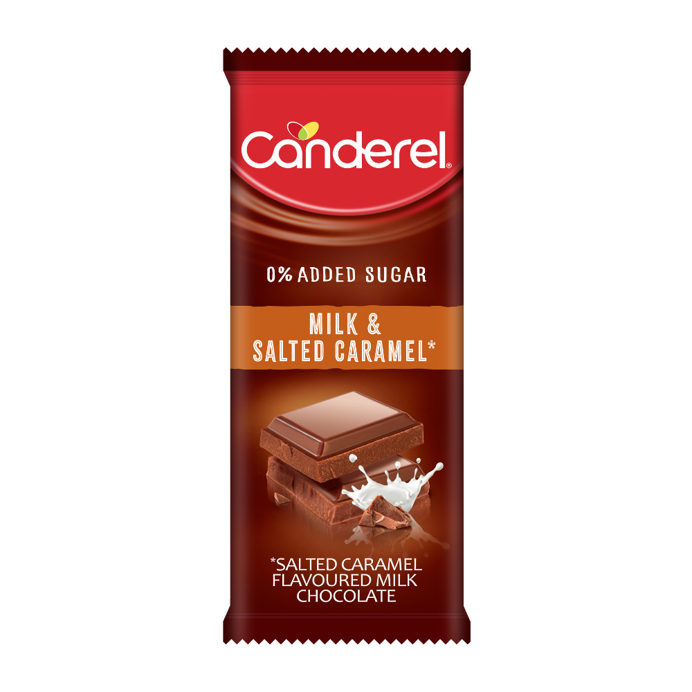 Canderel Salted Caramel Chocolate Slab – 100g