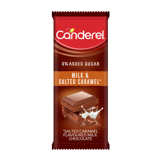 Canderel Salted Caramel Chocolate Slab – 100g