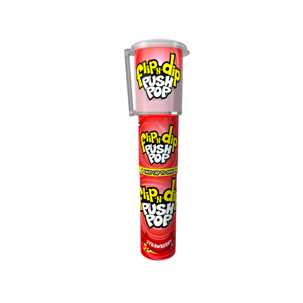 Bazooka Flip n Dip Push Pop – Strawberry 25g