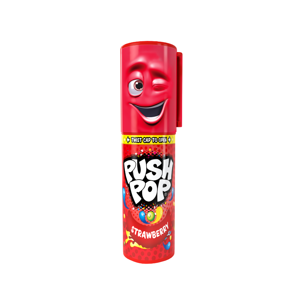 Bazooka Push Pop – Strawberry 15g